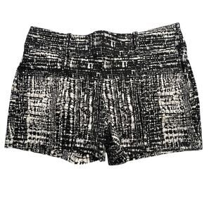 Ann Taylor City Shorts Size 10 Black White Abstract Print Cotton Blend